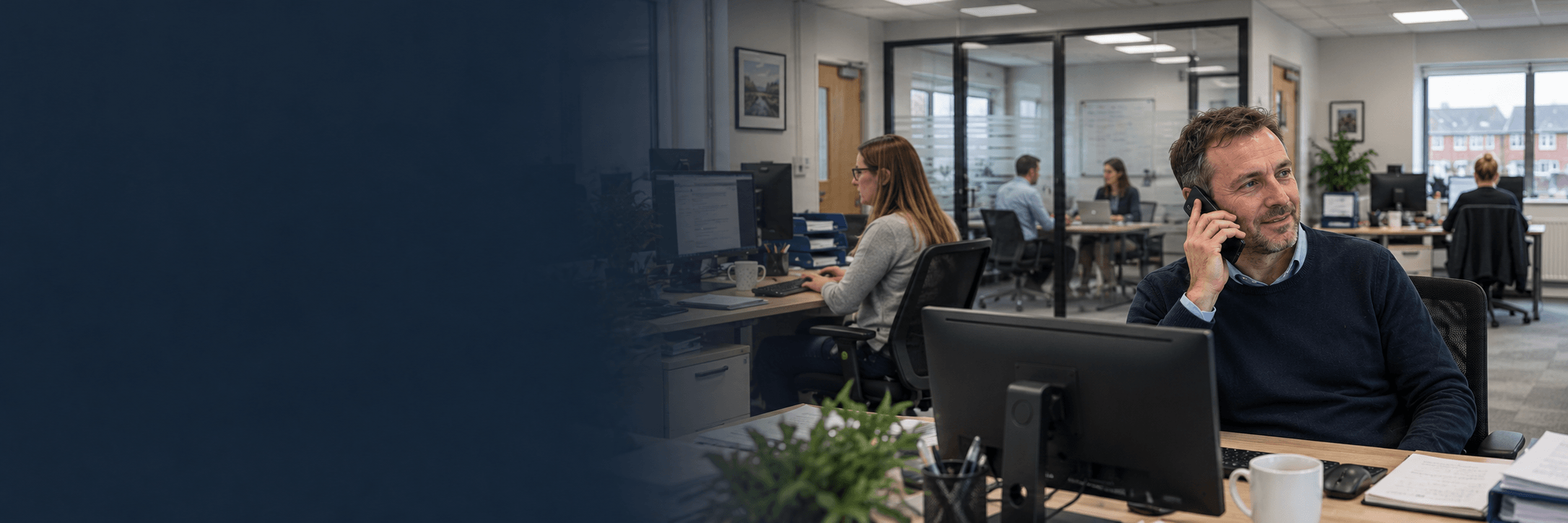 Mobile signal booster improving signal inside UK office